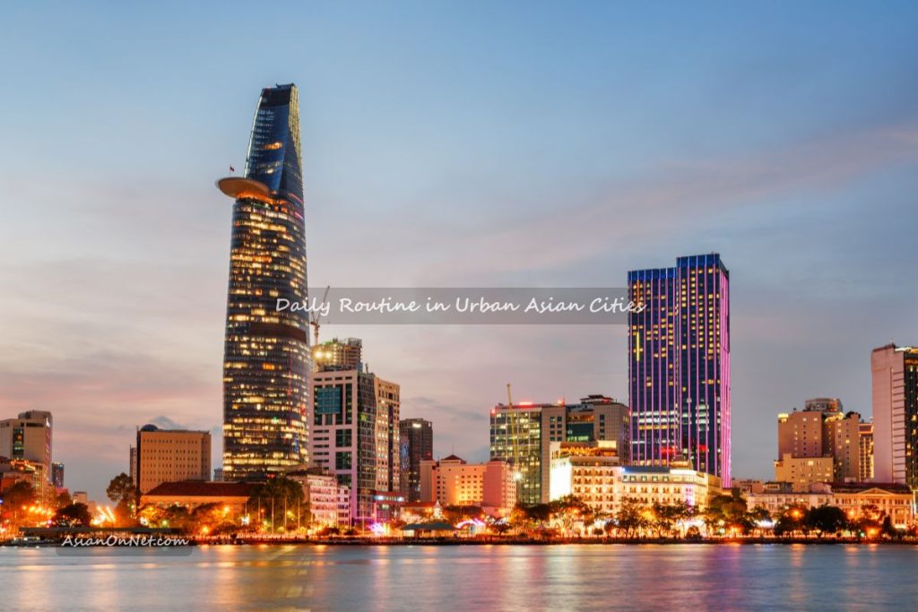Daily routine in urban Asian cities